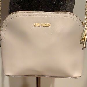 Steve Madden Beige Crossbody Bag with Gold Accents